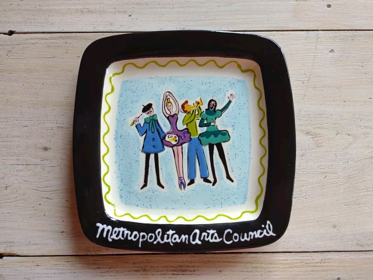 2004 BECKY DENNY Metropolitan Arts Council ART POTTERY PLATE Platter 9.75" AL