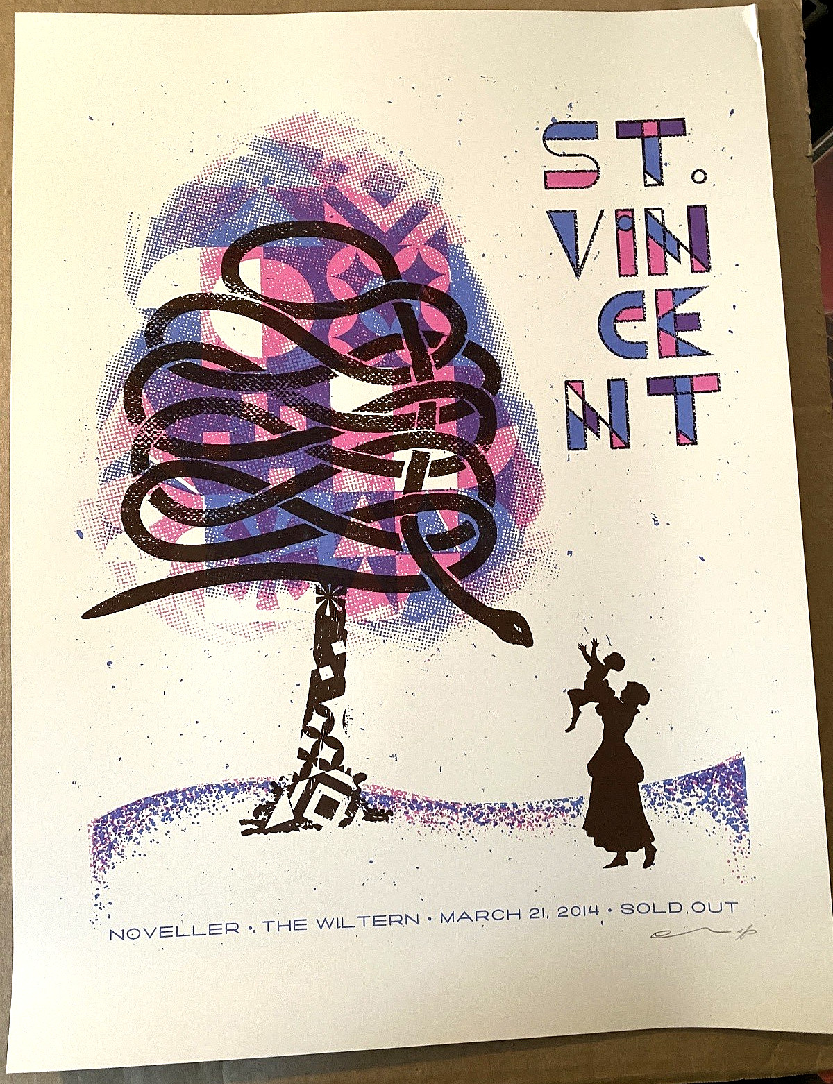 RARE ST VINCENT The Wiltern Los Angeles CA 2014 SCREEN PRINT POSTER SIGNED AP