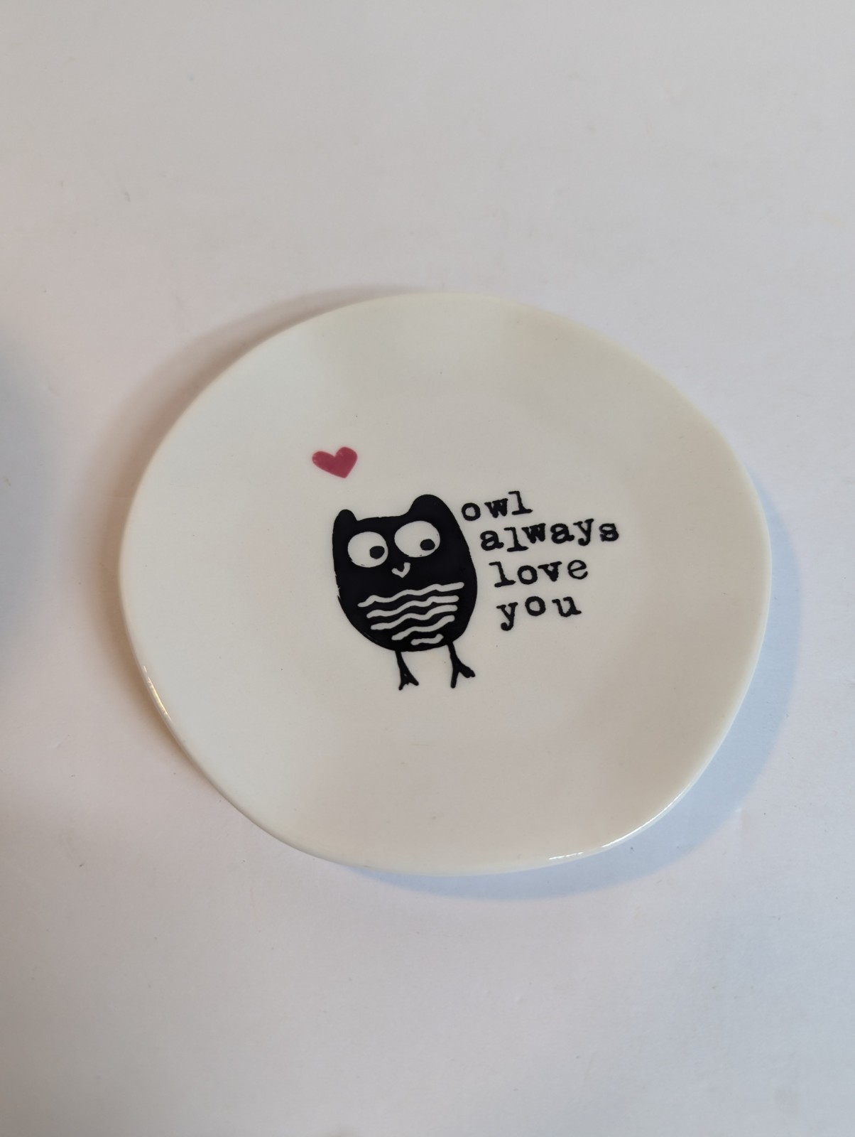 Natural Life Ceramic Dish Owl Always Love You” - Jewelry Rings Change