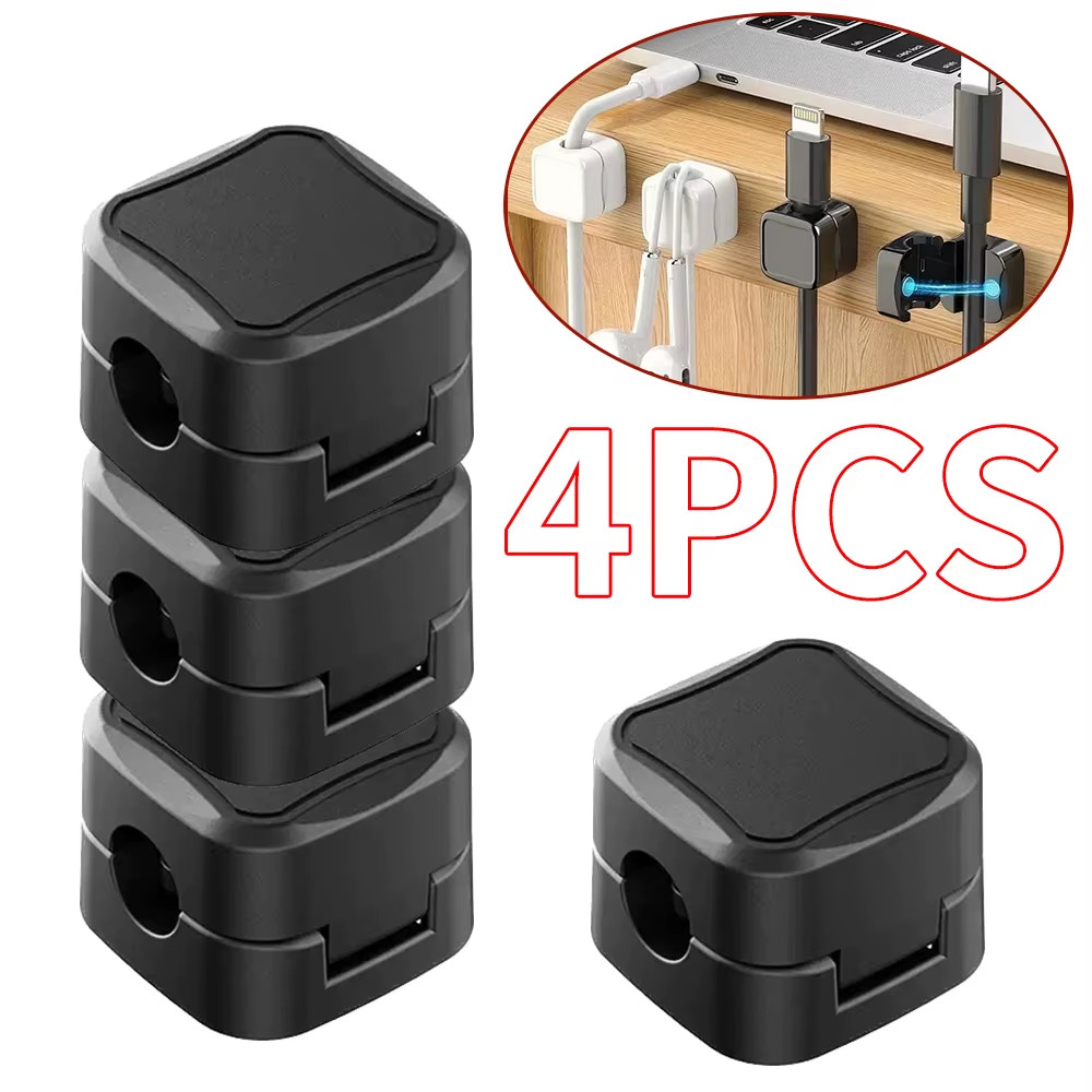36/16/8/4PCS Magnetic Cable Clips Cable Smooth Adjustable Cord Holder under Desk