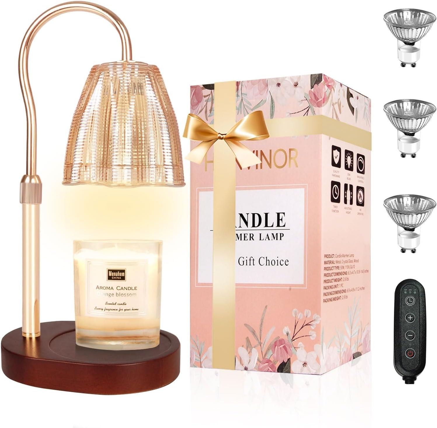 Charming Candle Warmer Lamp with Adjustable Height – Gift-Ready Packaging