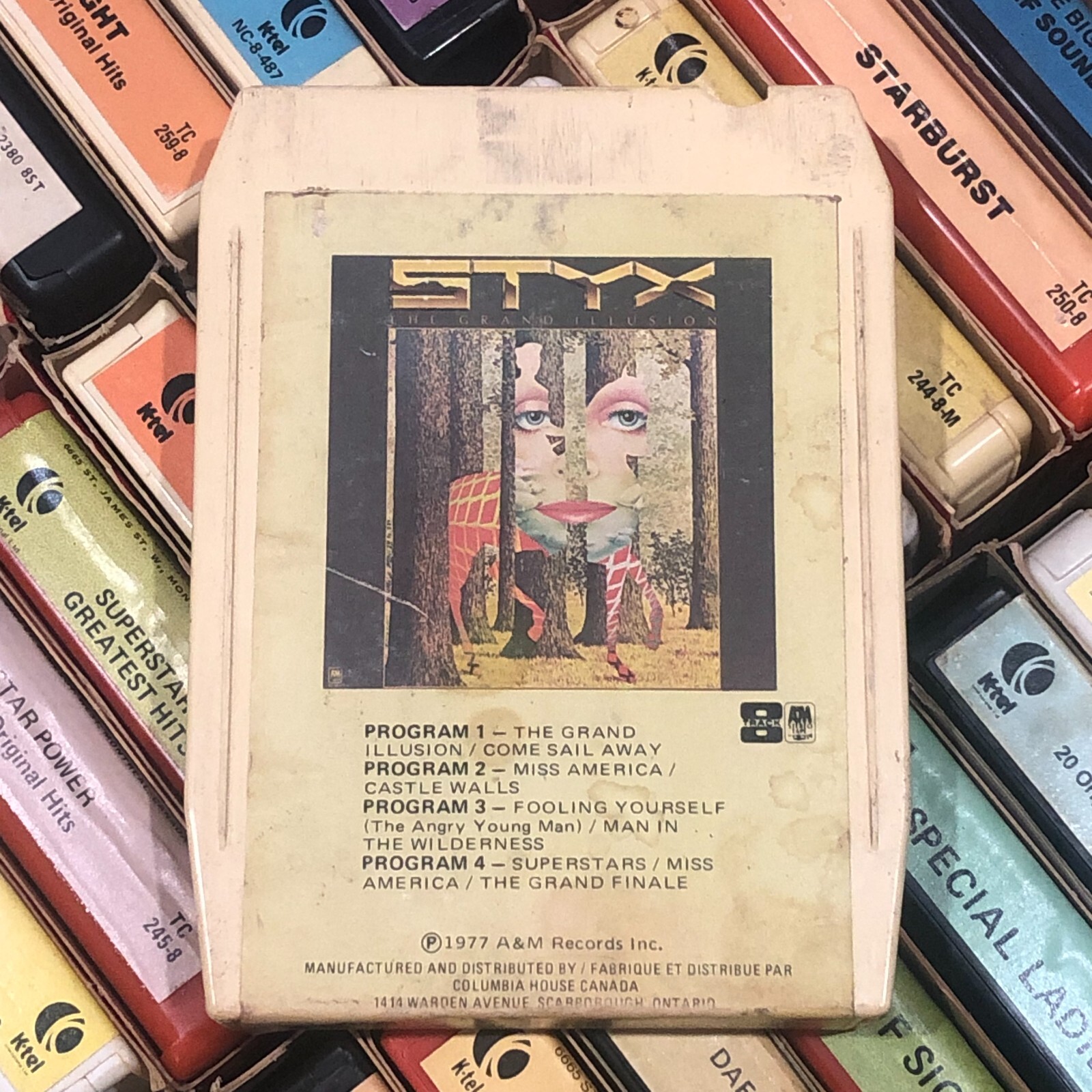 Styx : The Grand Illusion 1977, Lear Jet Stereo 8 Track Tape CANADA