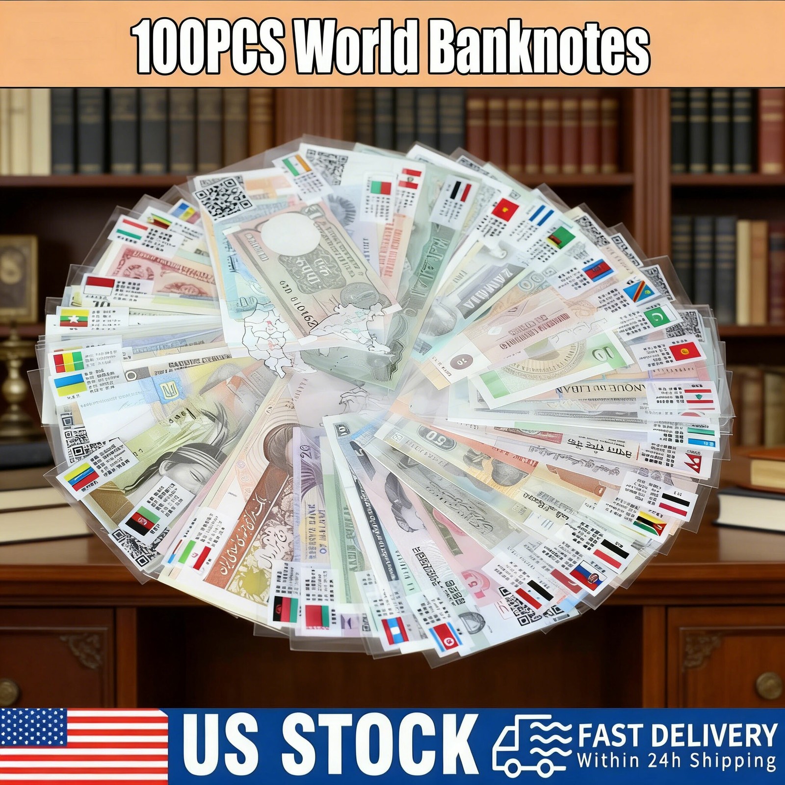 100 Pcs World Banknote Lot | Uncirculated Foreign Currency W/ Collector Bonus