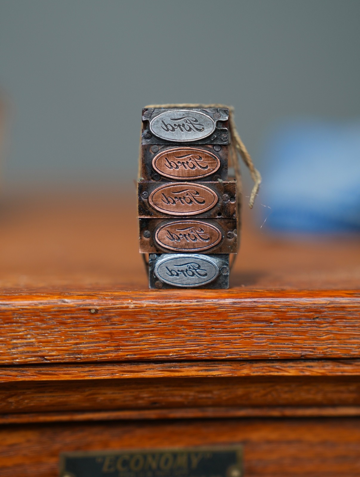 Vintage Letterpress Printer Block Typeset Ford Cars Antique Advertising script