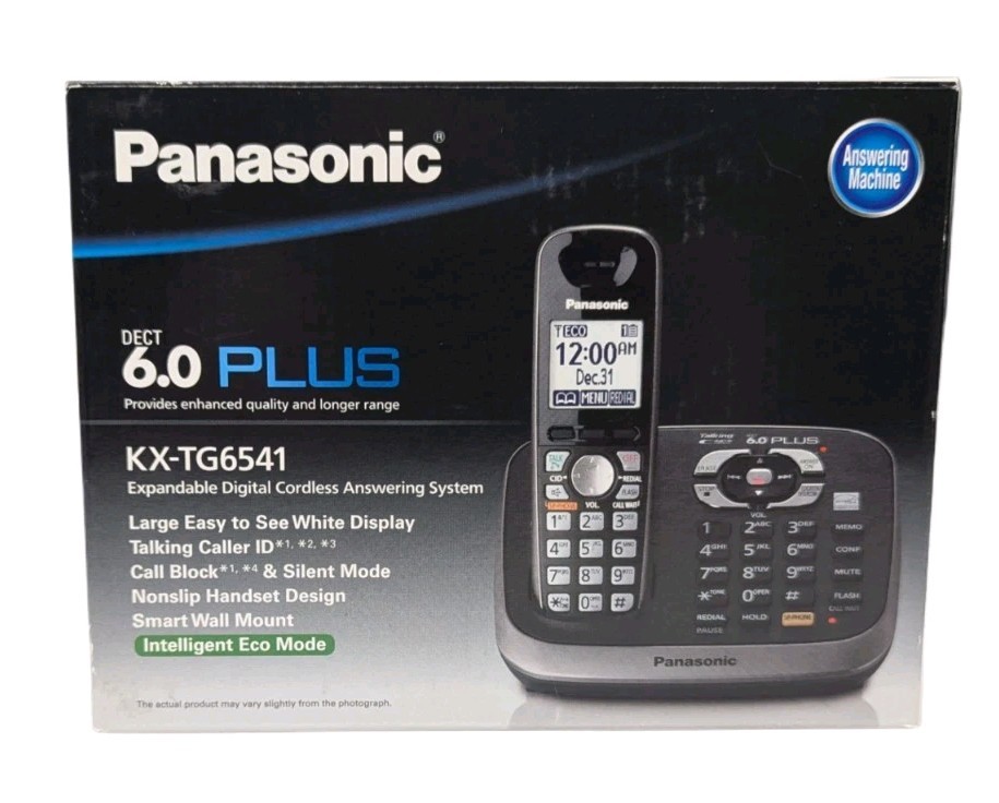 Panasonic Expandable Digital Cordless Answering System KX-TG6541 DECT 6.0 Plus 