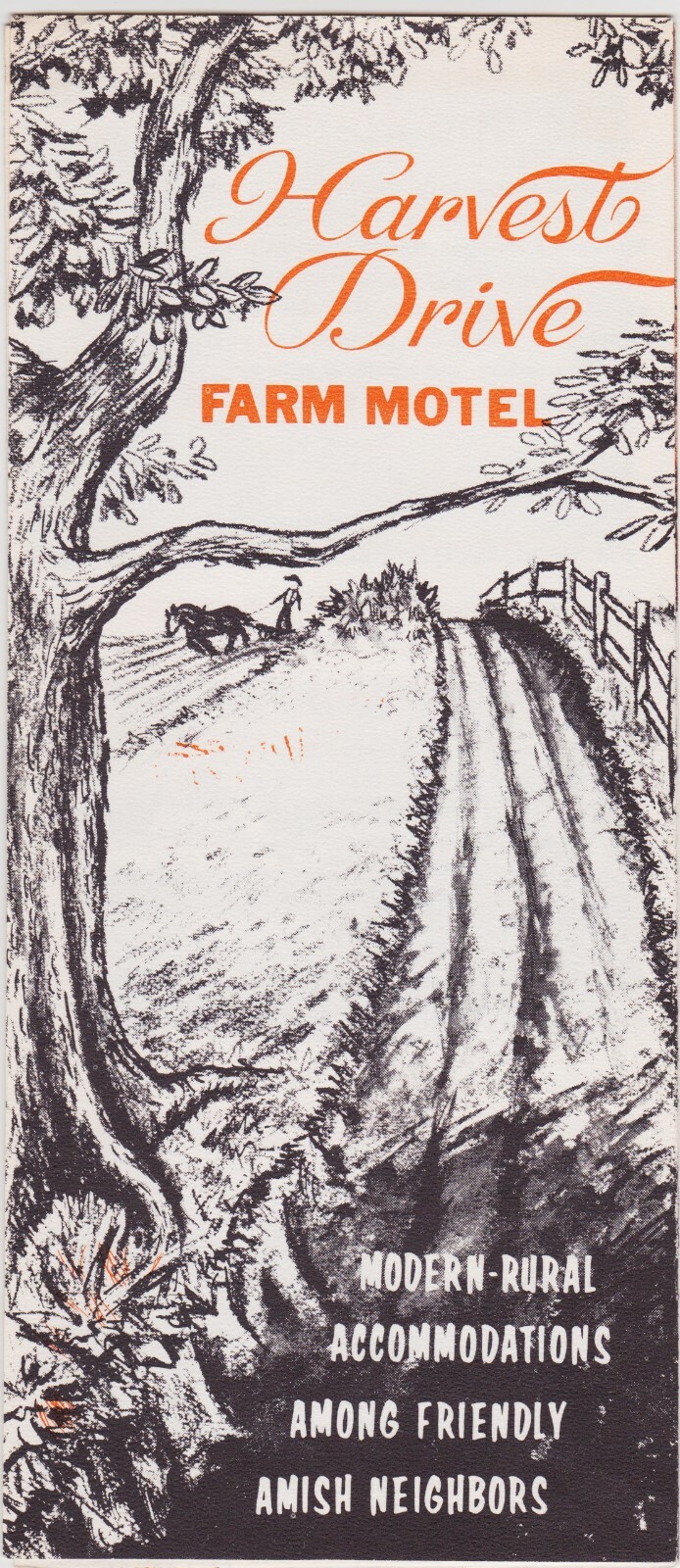 c1970 Harvest Drive Farm Motel Gordonville Pennsylvania Brochure 