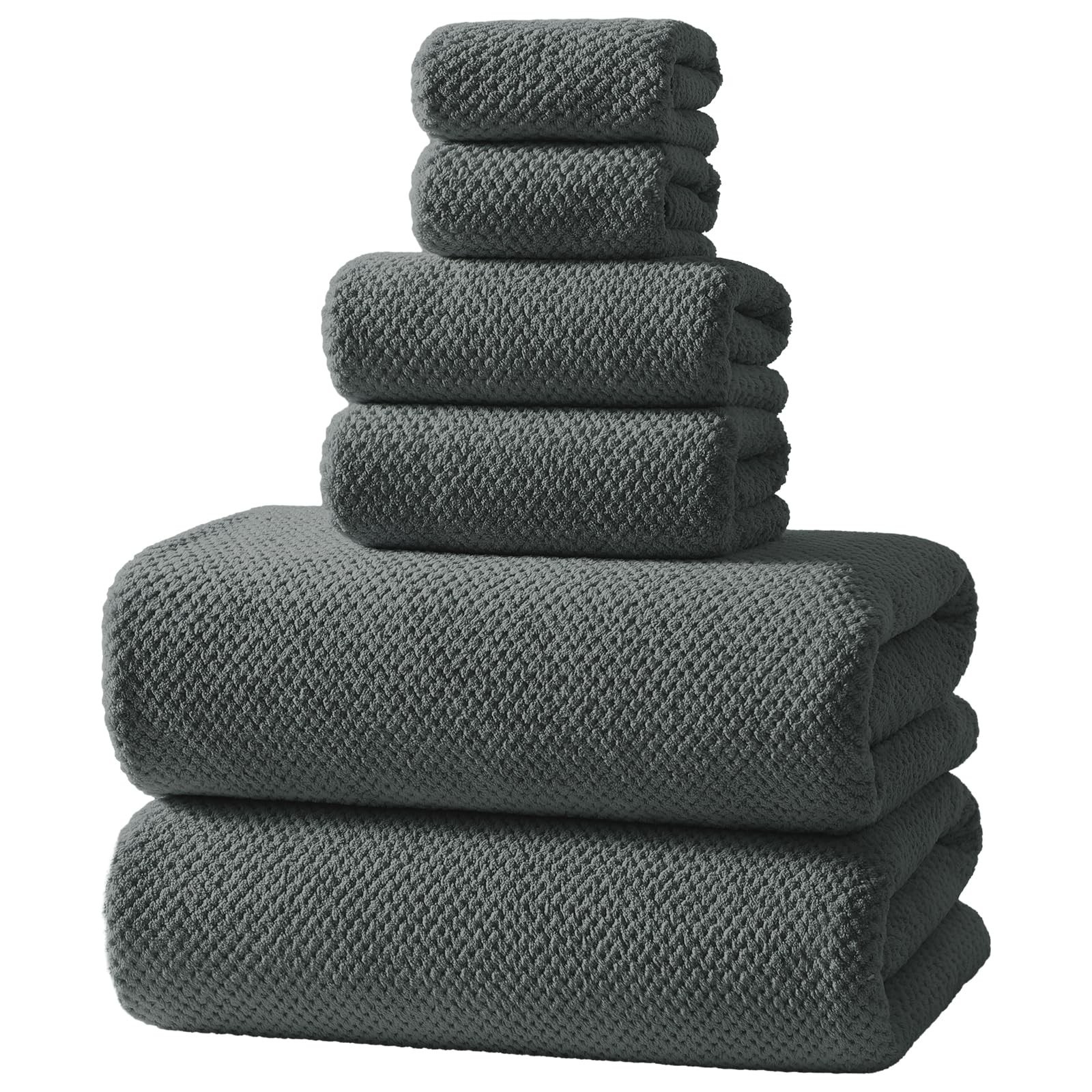 Soft 6 Piece Bath Towels Set, 2 Oversized Large Bath Towel Sheet, 2 Handtowel...