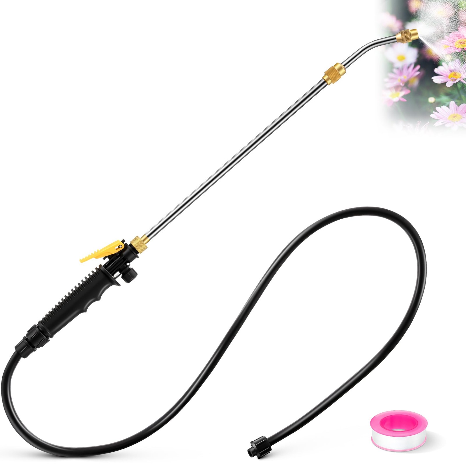 Enhon Replacement Sprayer Wand Compatible with Ryobi P2803 P2800, 29", Yellow 