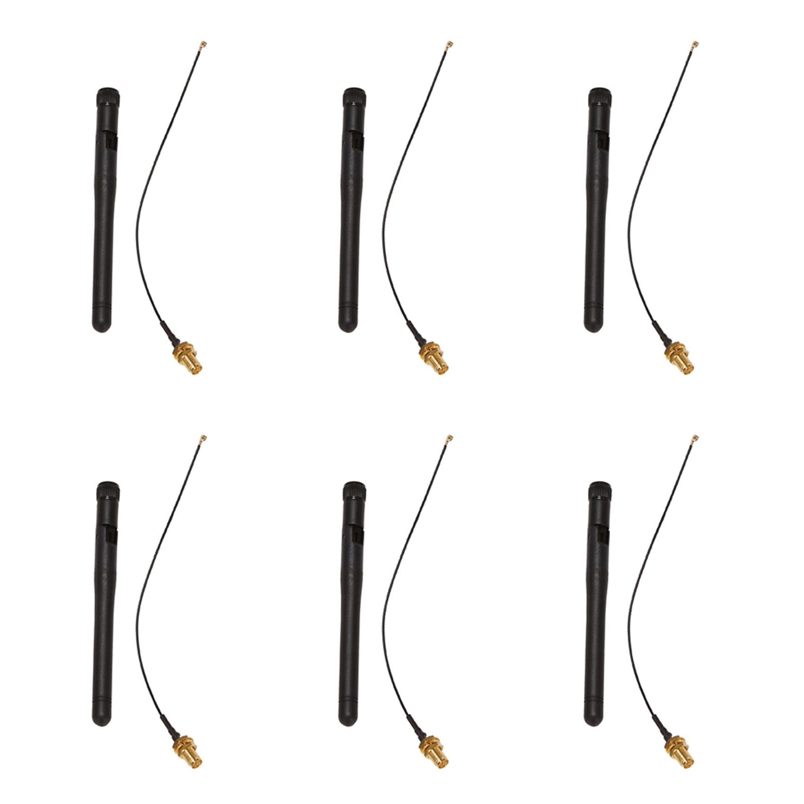 6X 433Mhz Antenna 5Dbi GSM RP-SMA Plug Rubber  Lorawan Antenna + IPX to SMA3509