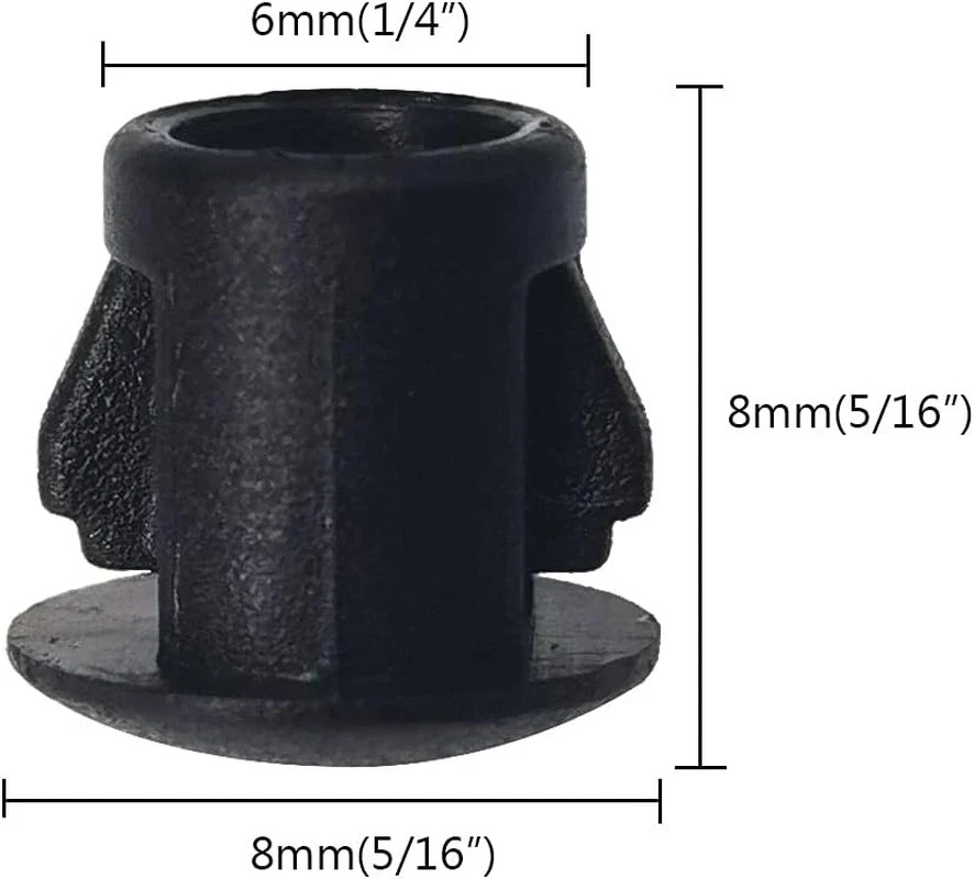 Hole Plugs 1/4" Plastic Flush Type Hole Plugs for 5.5-6mm Hole Snap in Locking H