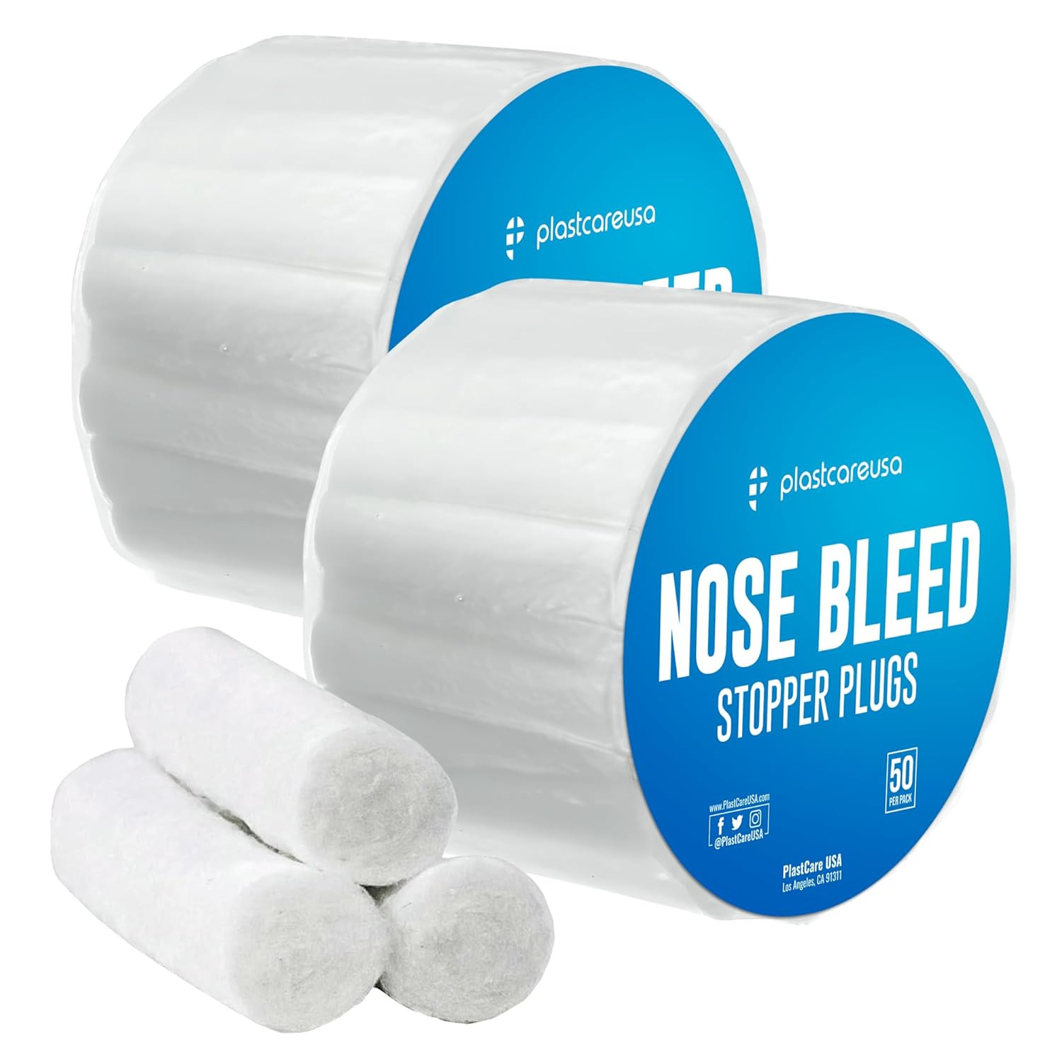 100 Nose Bleed Stopper Plugs - 1.5 Inch Cotton Rolls to Stop a Nosebleed for Kid