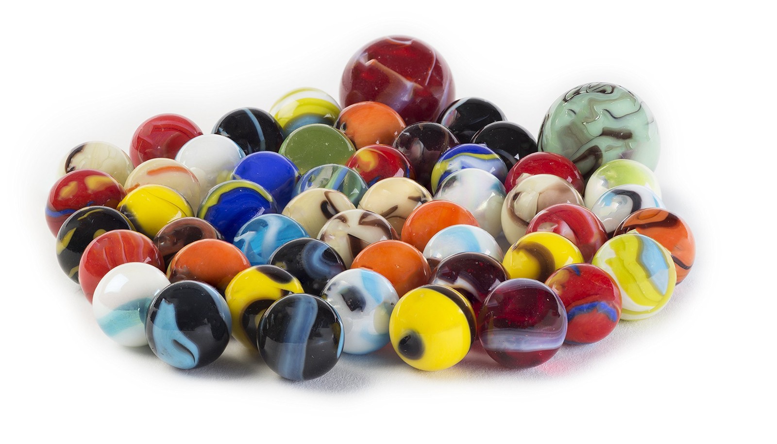 Glass Marbles Bulk Set of 50 48 Players and Medium Assorted