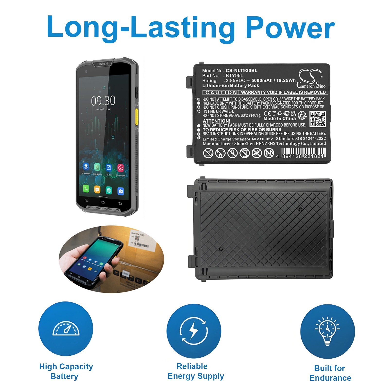 BATTERIE 5000mAh Type BTY95L For Newland MT93 Megattera