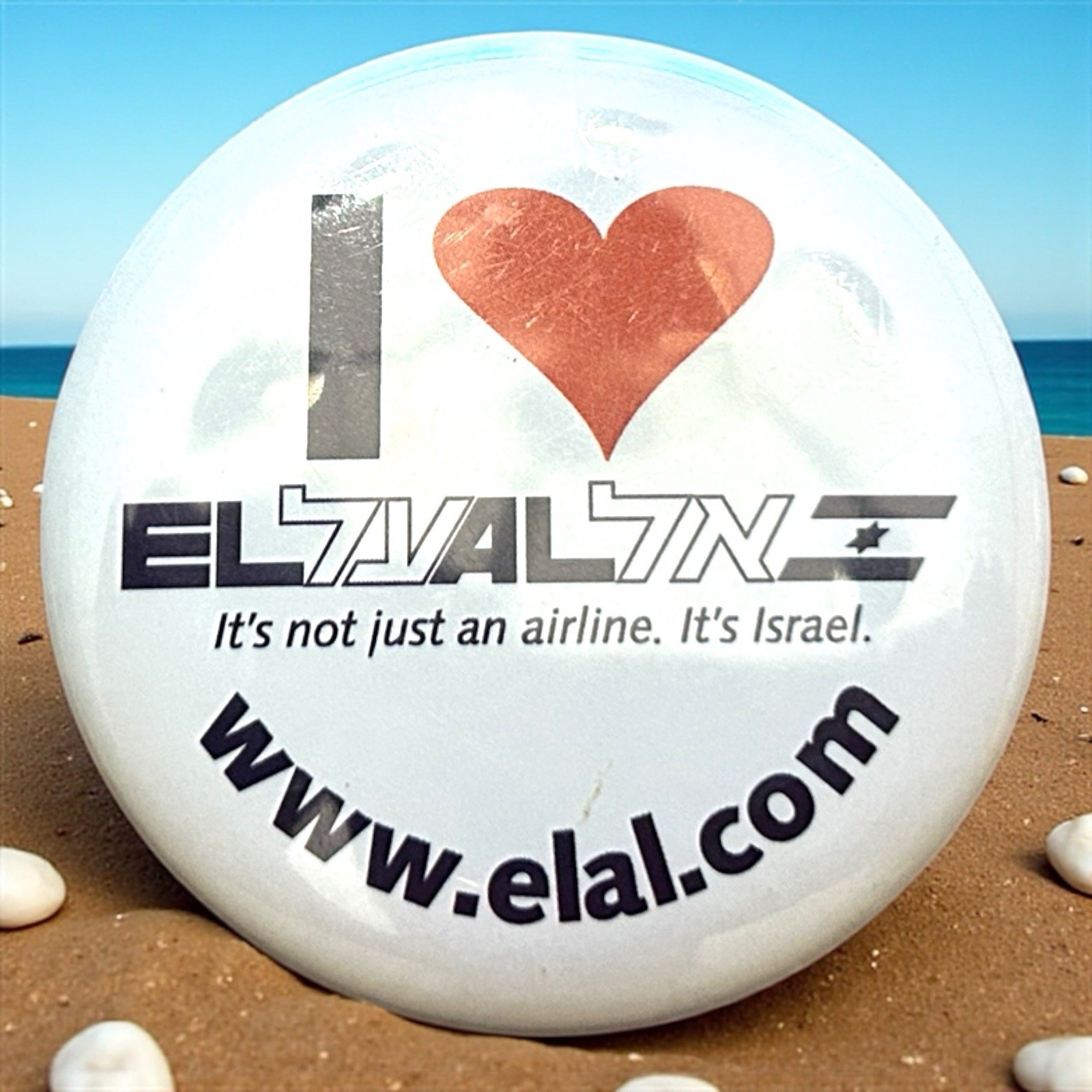 Vintage I ❤️ EL AL It’s Not Just an Airline It’s Israel Pinback Button 3 in