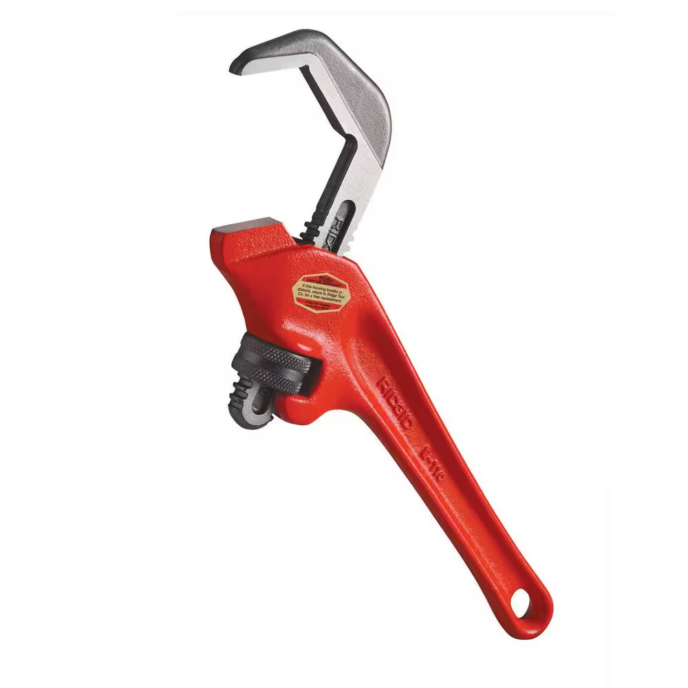 RIDGID 9-1/2 In. Offset Hex Jaw Pipe Wrench, Sturdy Plumbing Pipe Tool with Hex 
