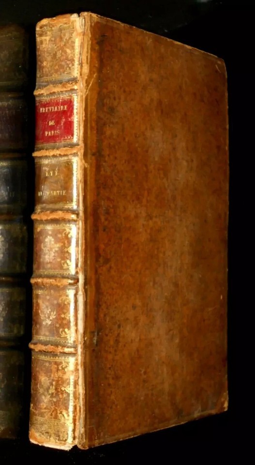 1742 antique folio book breviary for Paris liturgy liturgical catholic church