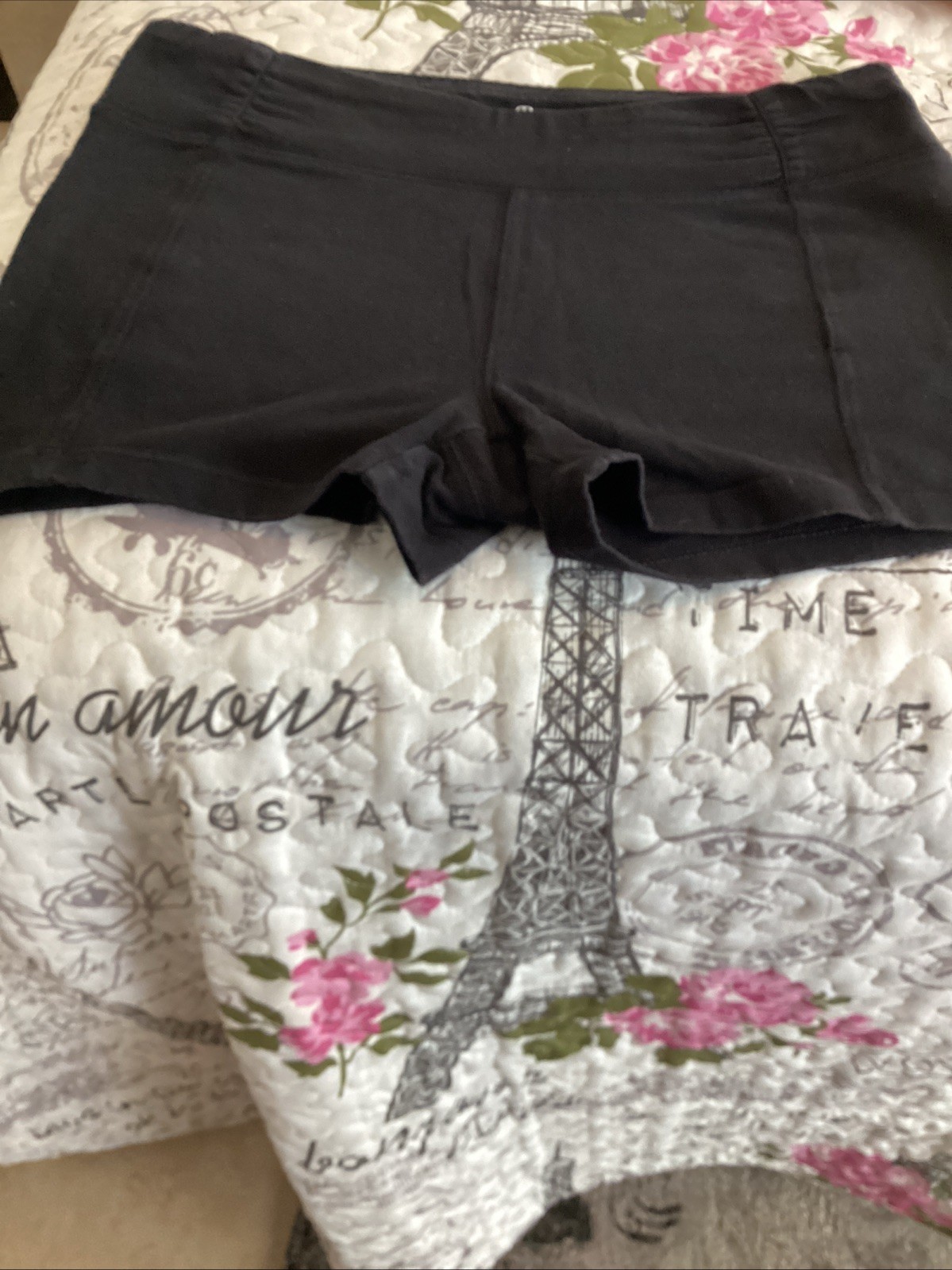 Spaulding Size M Black Women’s Athletic Shorts Cotton And Spandex Topstitching