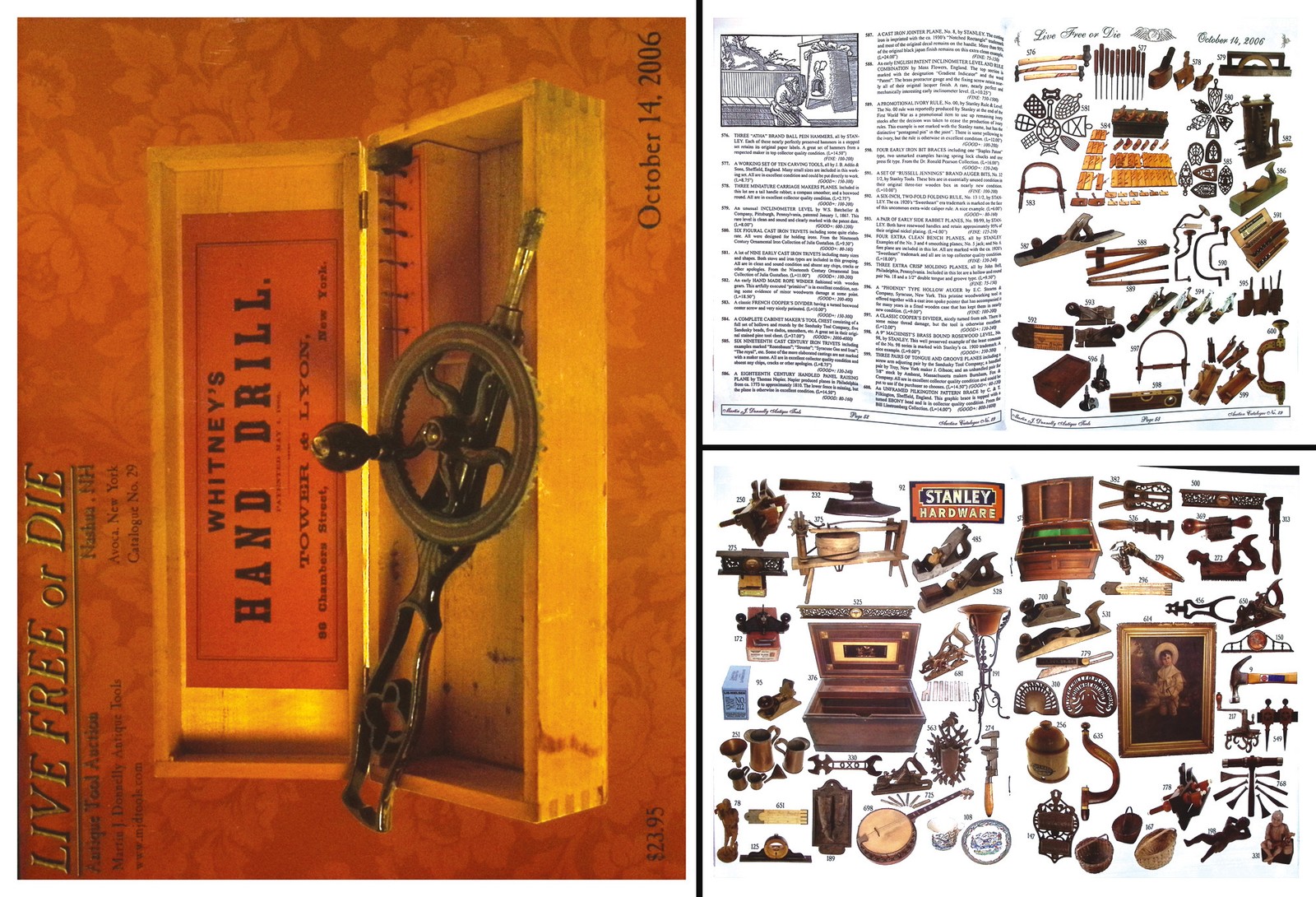 Full Color October, 2006 Antique Tool Auction Catalogue with Prices Realized