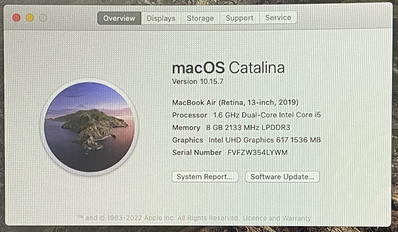 MacBook Air A1932 motherboard, 8GB RAM, 256GB SSD