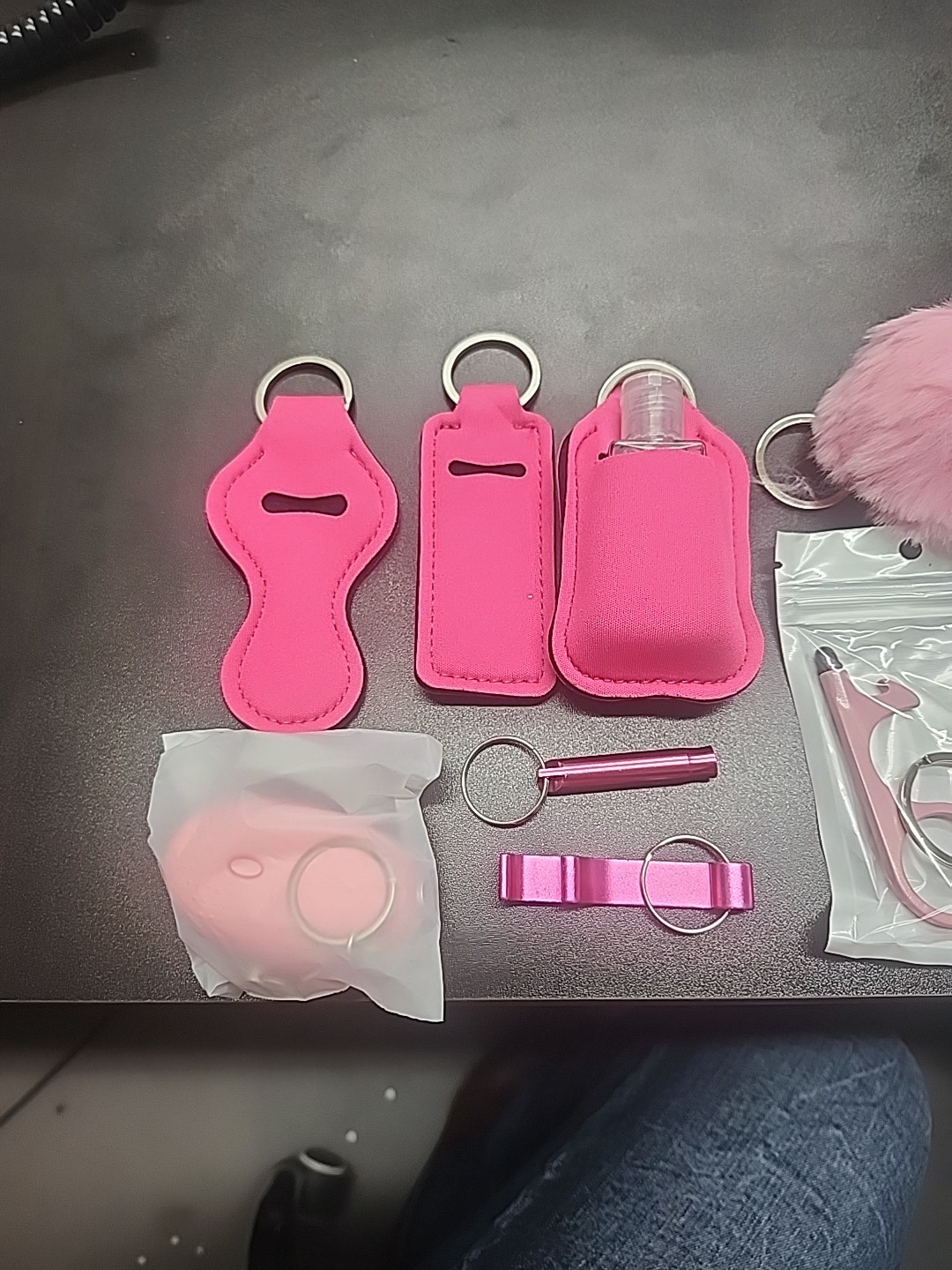 Self Defense Keychain Women Hot  Pink Set
