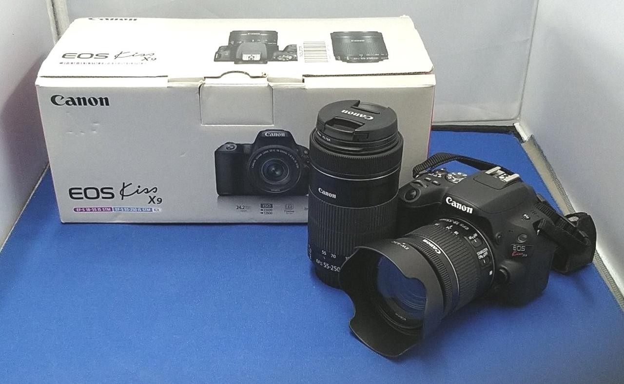Canon EOS Kiss X9 DSLR Camera Double Zoom Kit 18-55mm Lens Used From Japan