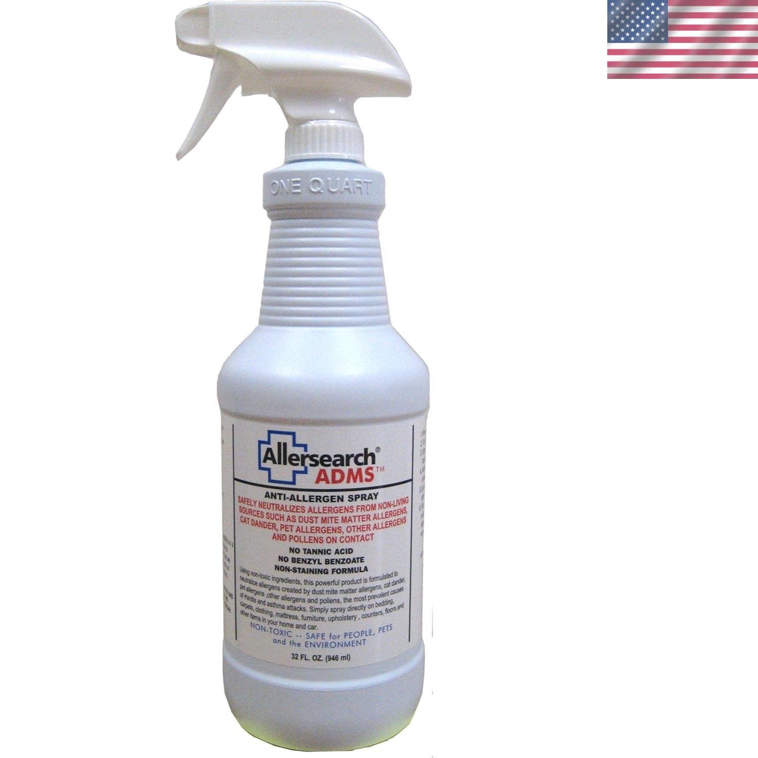 Fragrance-Free Cat Dander Spray - 32 oz Non-Staining Solution for 600 sq ft