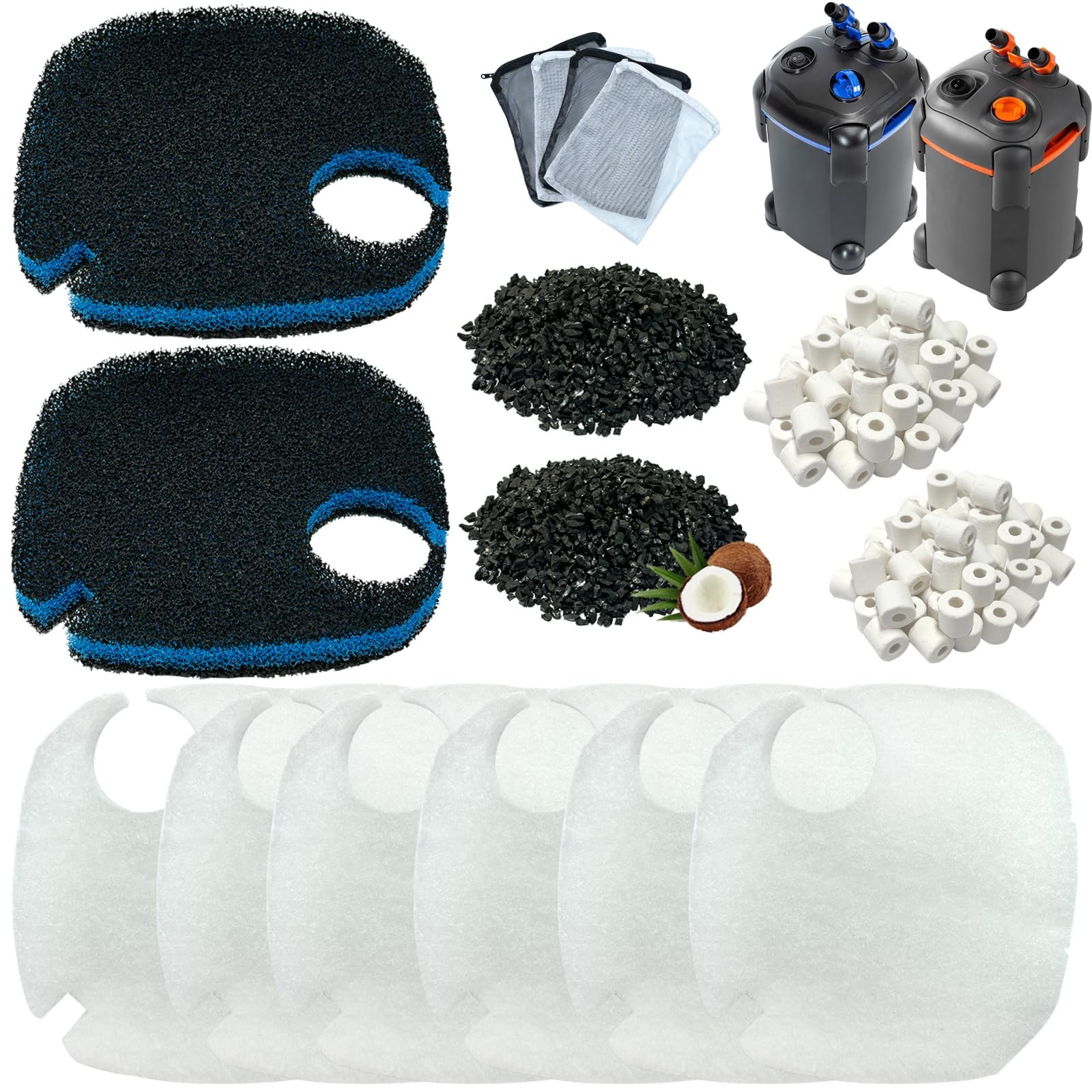 16 Pcs Fit AMOSIJOY 172/225/265GPH/264GPH Aquarium External Filter and Coospi...