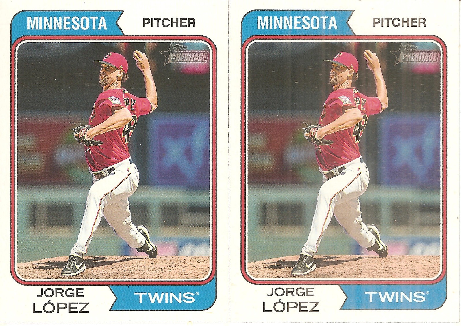 2 CARD 2023 TOPPS HERITAGE JORGE LOPEZ BASEBALL CARD LOT