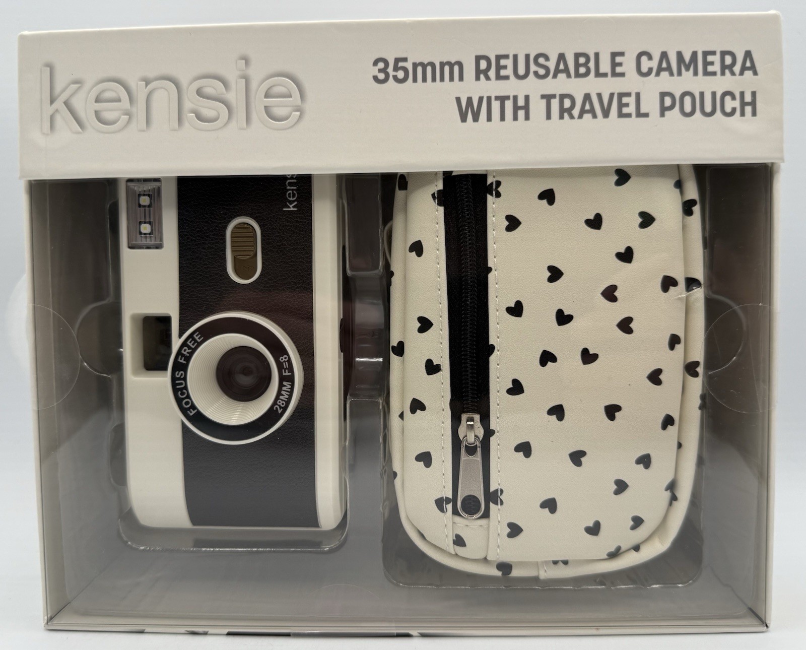 Kensie 35 mm Reusable Camera with Travel Pouch Shutter Built In Flash Focus Free