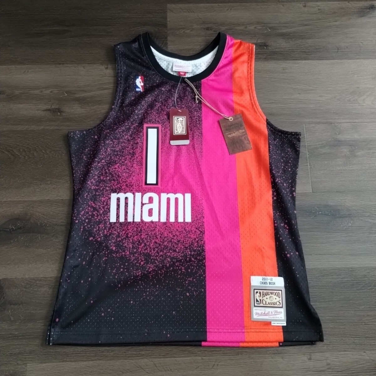 XL Mitchell & Ness NBA Miami Heat Chris Bosh Swingman Jersey 2011-12 Mens 