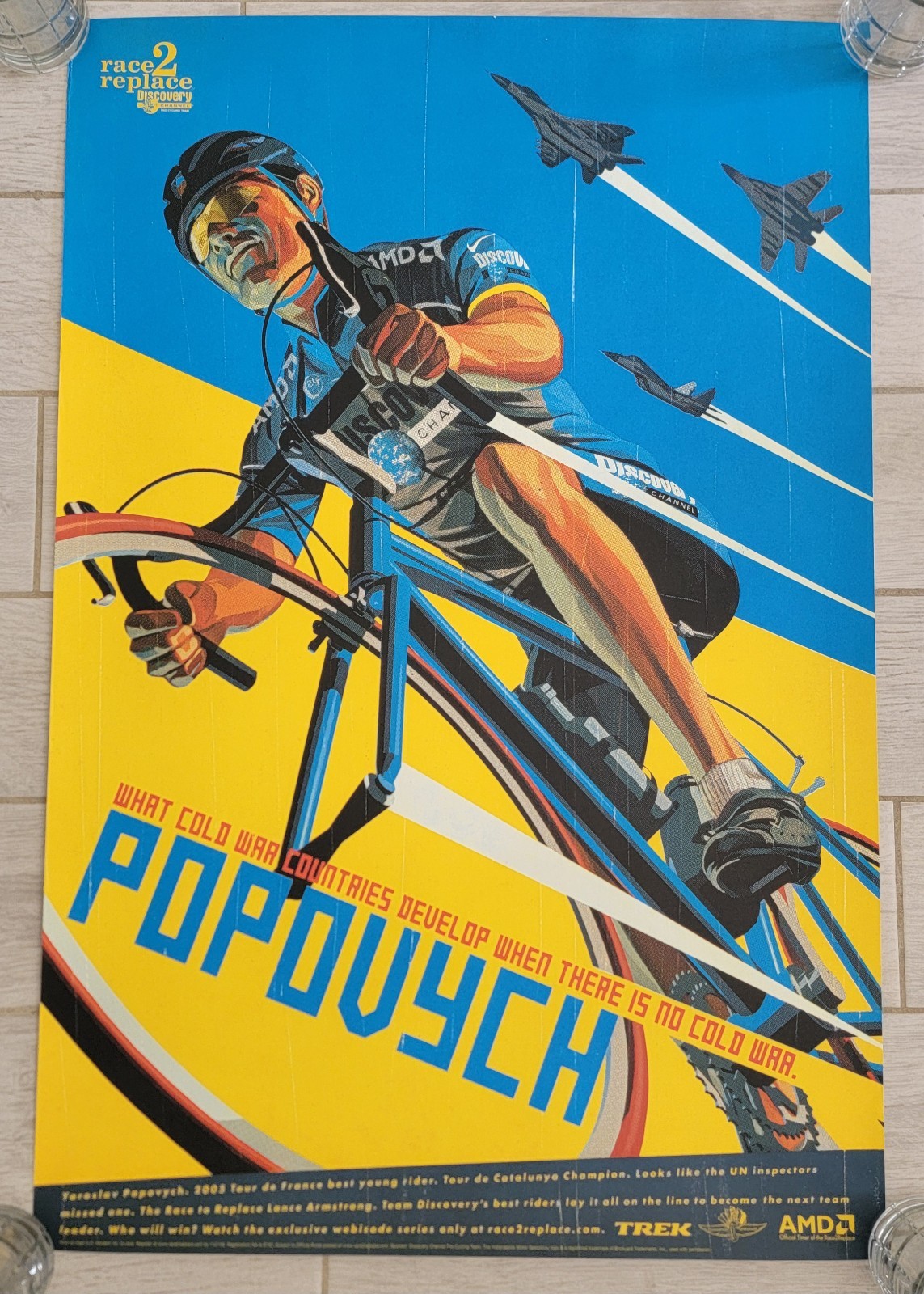 Vintage Original Team Discovery Channel / Yaroslav Popovych Bicycle Poster 2006