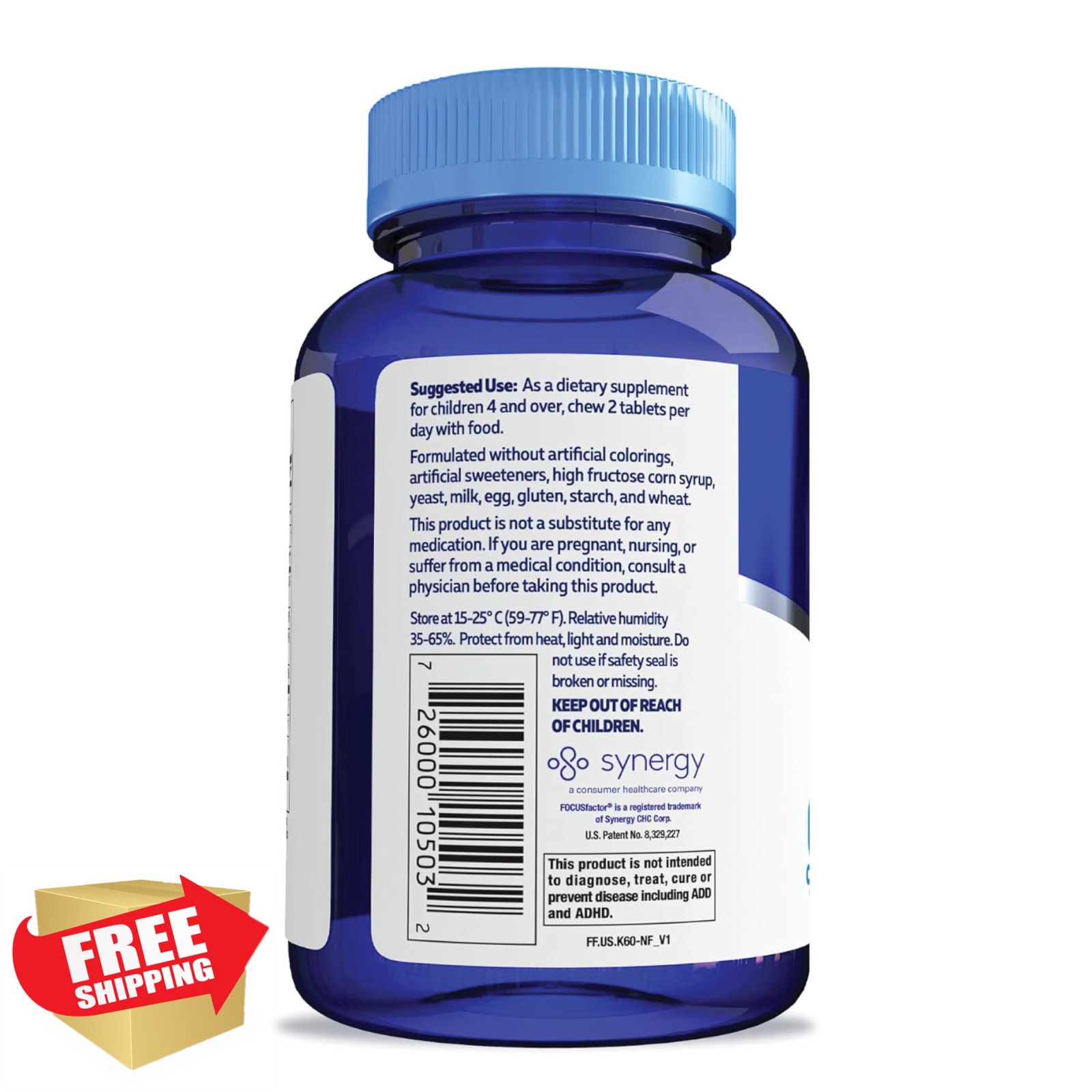 Focus Factor Kids 2 Pack Chewable Vitamins 60 Count Brain Function