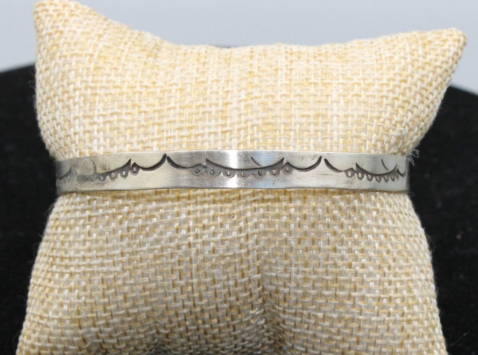 Navajo Sterling Silver stamped Bangle Bracelet