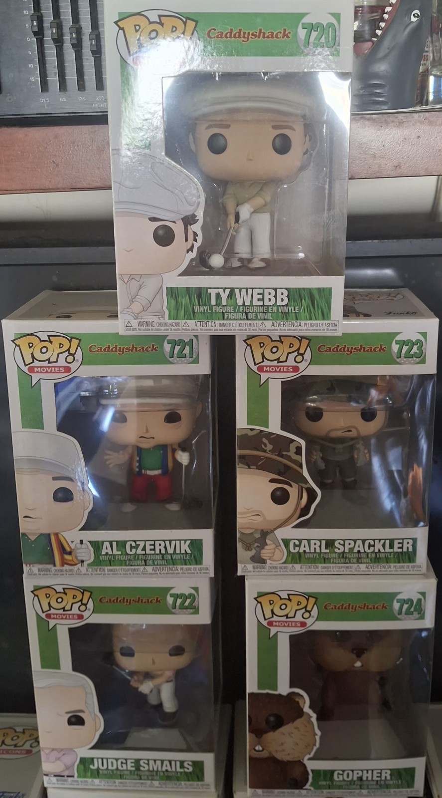 Caddyshack Funko Pop Vinyl Lot Of 5 Gopher, Carl, AL, Judge Smalls, Ty Webb New