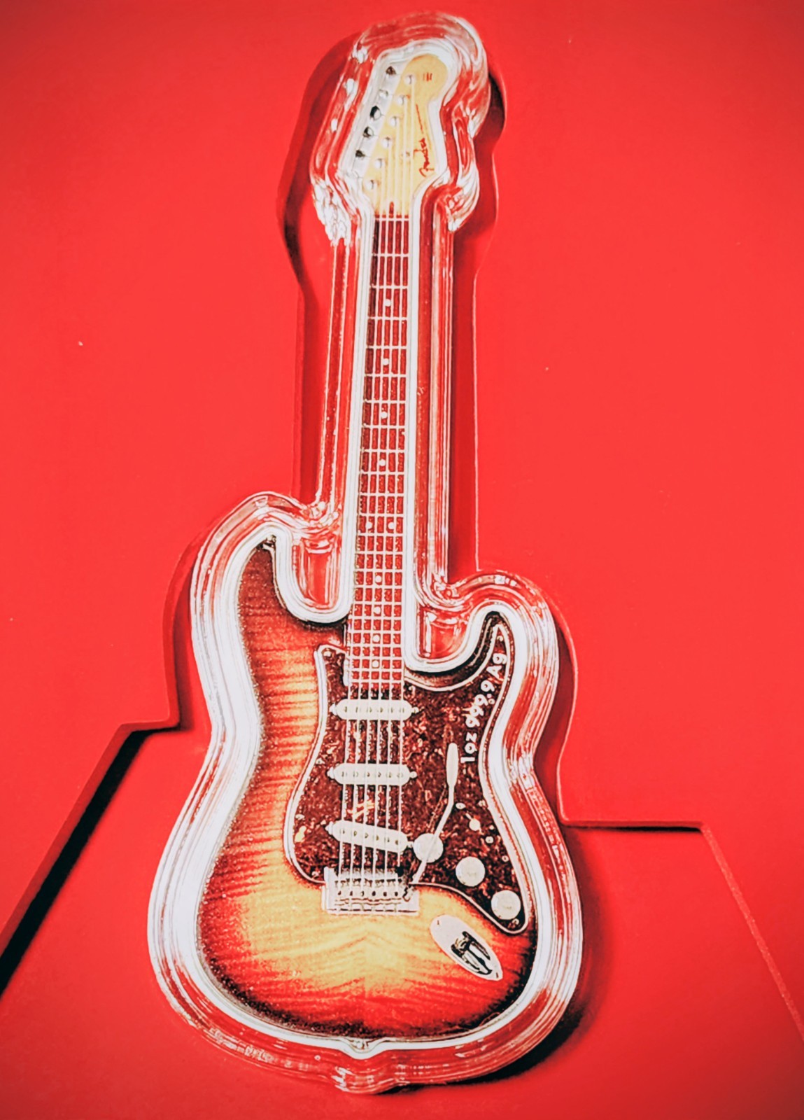 2024 PAMP Fender COMET BURST - AM PRO Stratocaster Guitar 1oz .999 Silver Coin