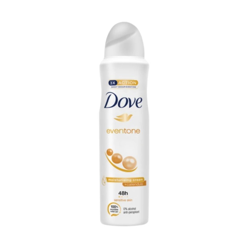 3x Dove Spray Deodorant Sensitive Eventone Moisturizing 48HR New Sealed 150ml