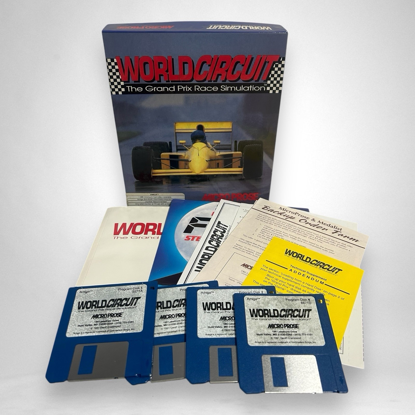 World Circuit The Grand Prix Race Simulation Commodore Amiga Game CIB