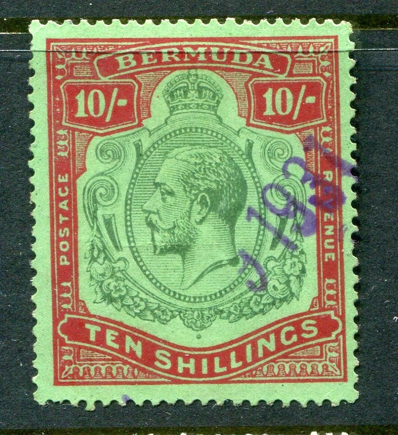 Bermuda #96 George V 10 Sh. [Used] Revenue Cancel