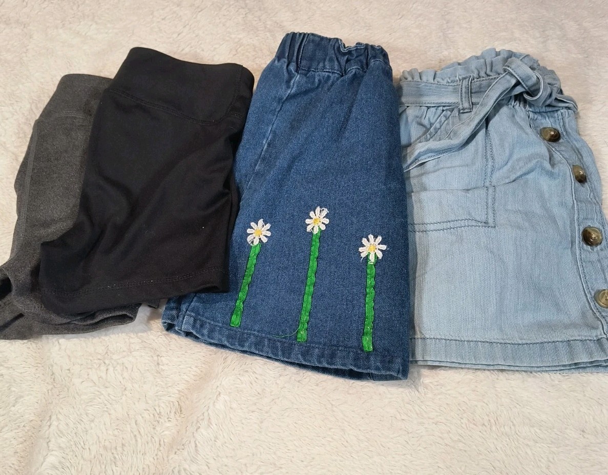 Lot of 4 Girls Bottoms Size 7-10: OshKosh Denim Skirts & 90 Degree Athletic...