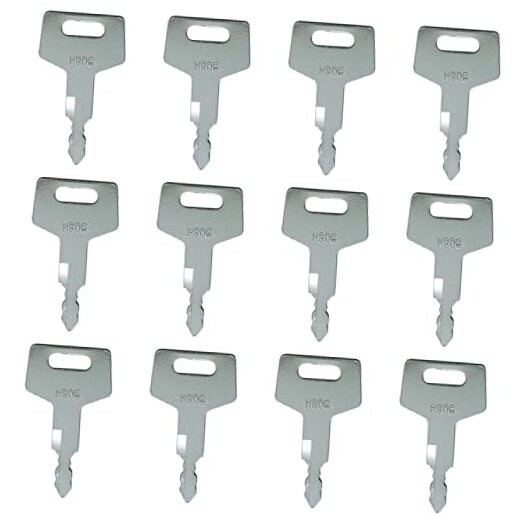 12 Pcs H806 17001-00019 180845 Ignition Switch Key for Takeuchi Excavator 