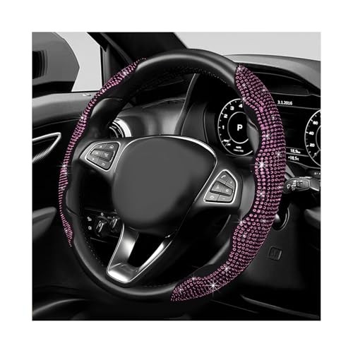 2 PCS Steering Wheel Cover, Segmented Bling Rhinestone Steering Wheel Pink