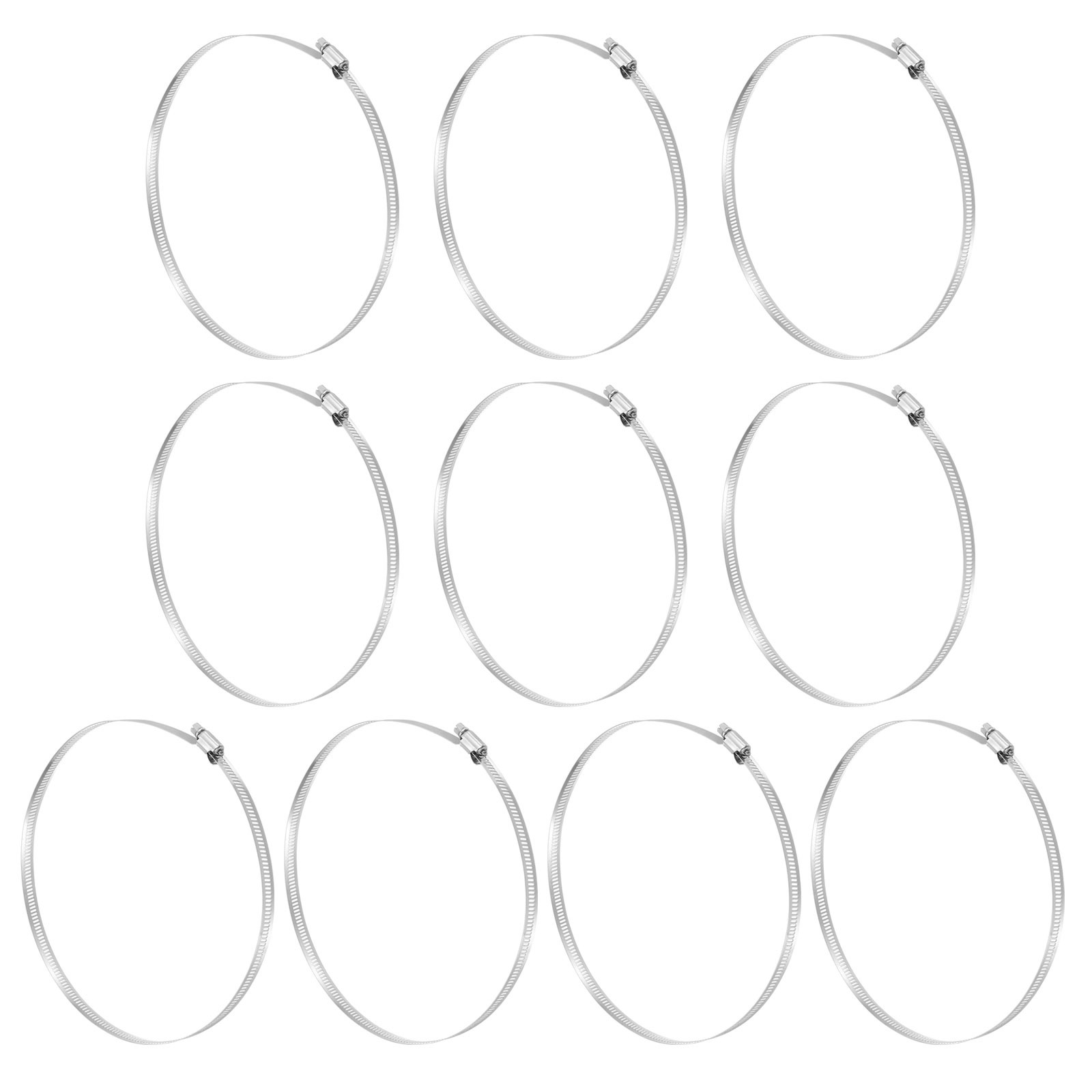 10 Pcs Hose Clamp Stainless Steel Adjustable 7 5/8"-8 1/2" Worm Gear Hose Clamp