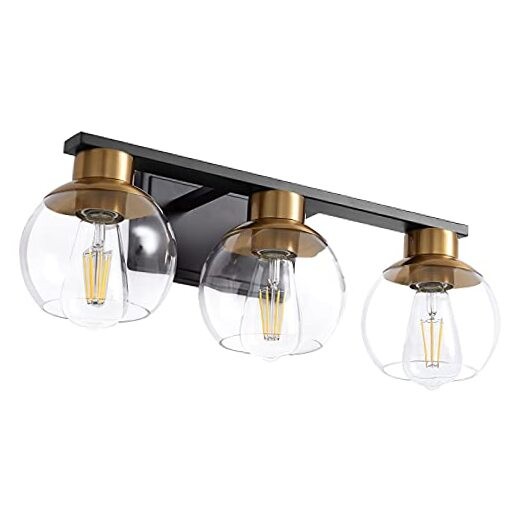  25 Inch Vanity Light Modern Bathroom Wall Lighting 3 Lights Black Gold