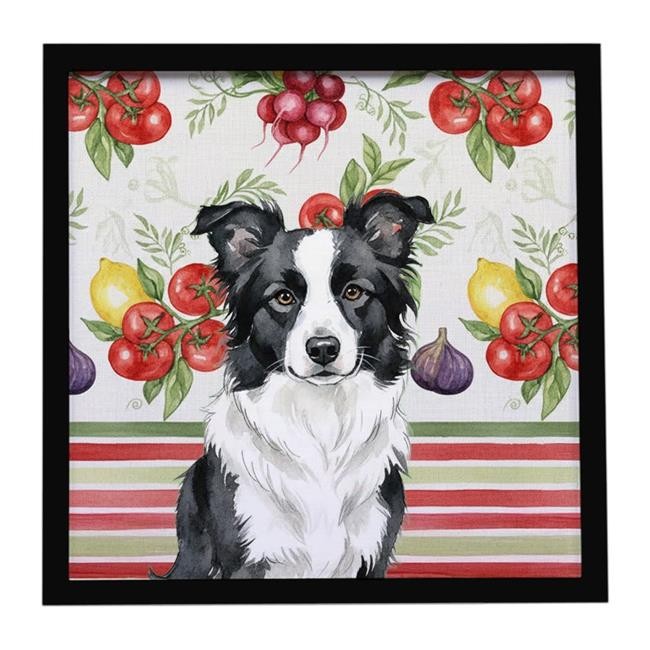 Carolines Treasures WDK8123MFP88 Unisex Border Collie Vegetables Framed Metal...