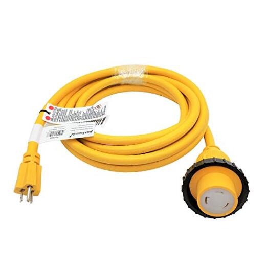  691968 Shore Power Adapter Cord Household 15A Male 5-15P to L5-30R 16FT