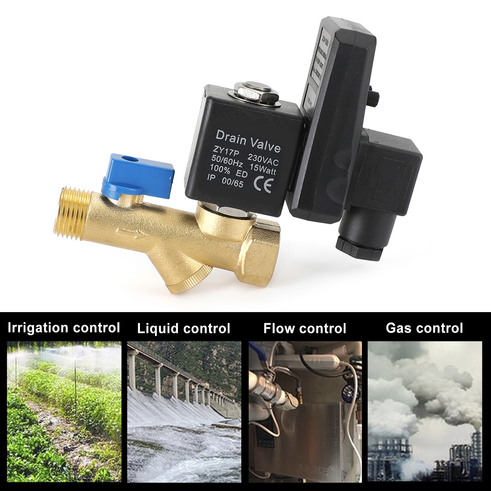 Ac220V 1/2" Automatic Electronic Timed Air Compressed Drain Valve Fit For Dryer