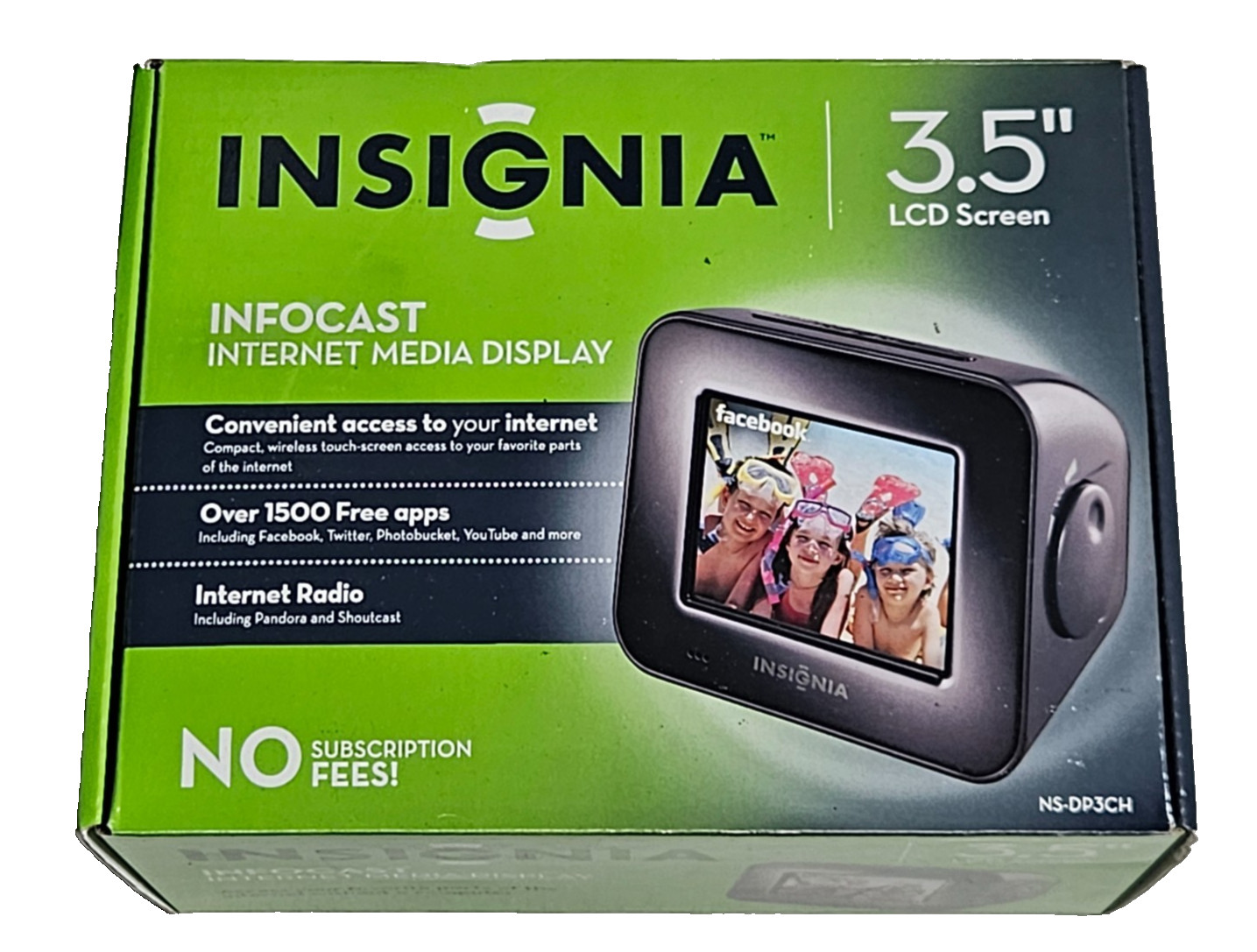Insignia Infocast NS-DP8CH Black 8" Internet Portable Media Display Tablet NEW
