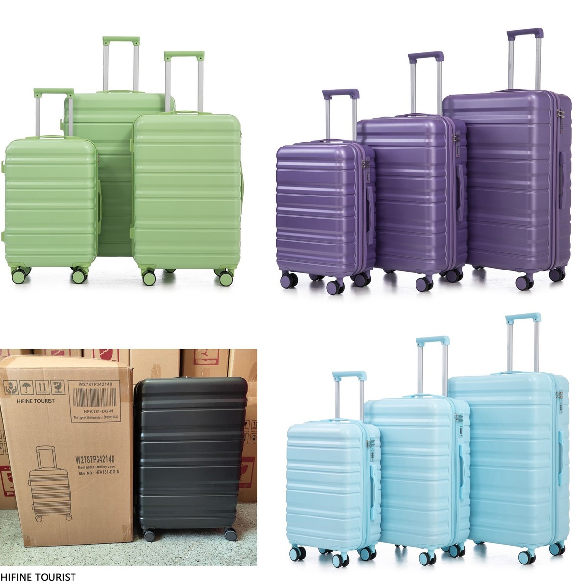 20"/24"/28" 3 pcs ABS Spinner Wheel Luggage,Carry on Suitcase,Combination Lock