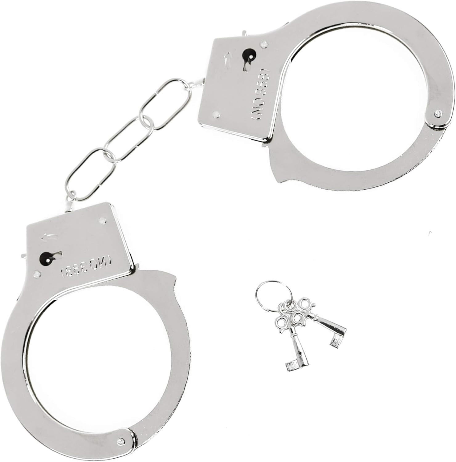 Metal Handcuffs with Keys - Toy Police Costume Prop Accessories Metal Chain Hand