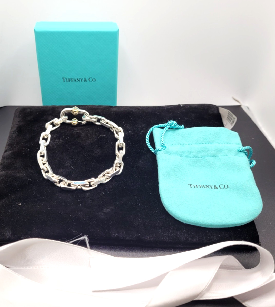 Tiffany & Co Makers Chain Bracelet 18K Yellow Gold ~ Sterling Silver 925 ~ MINT!